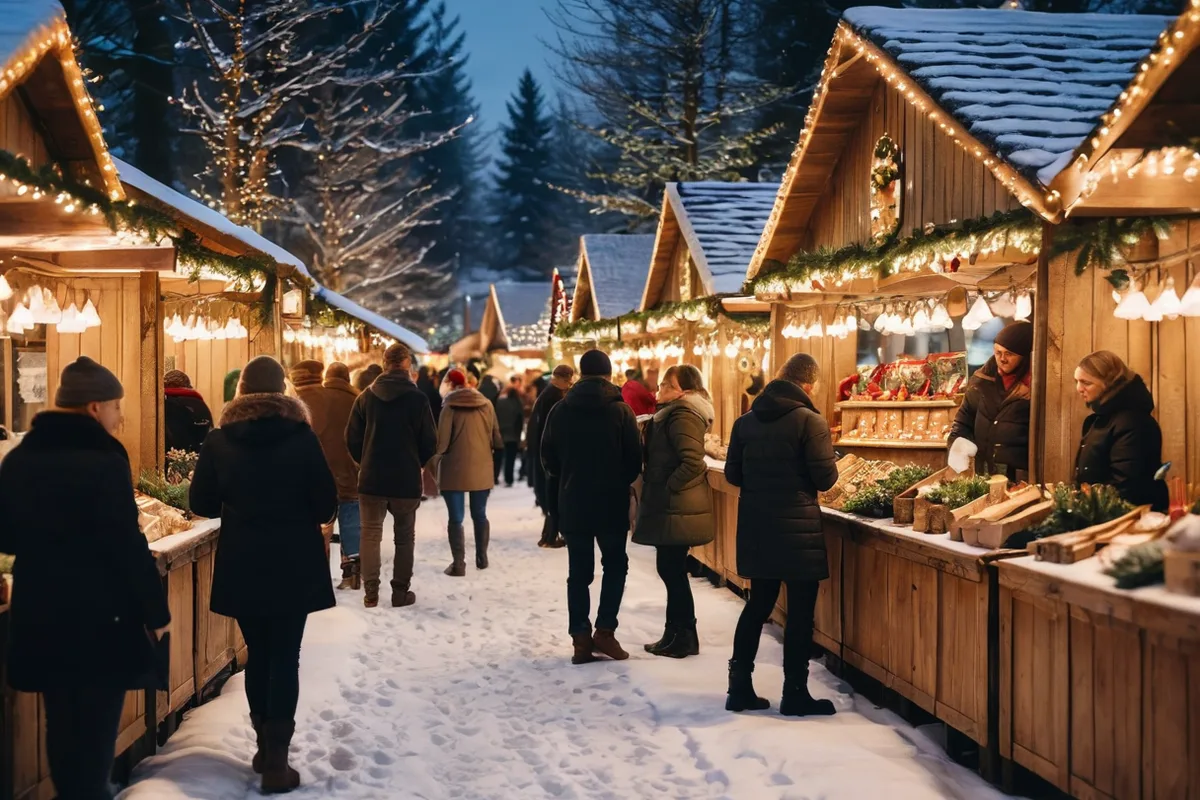 Christmas market stalls in Bavaria