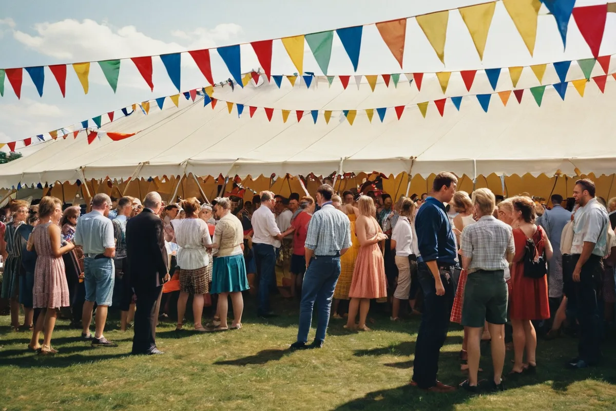 Visitors queuing to enter an Oktoberfest beer tent