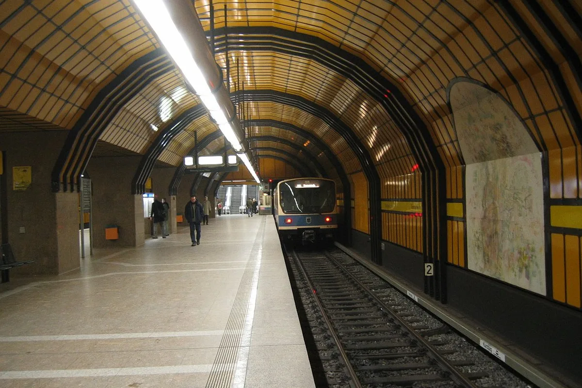 Theresienwiese U-Bahn station serving the Oktoberfest grounds