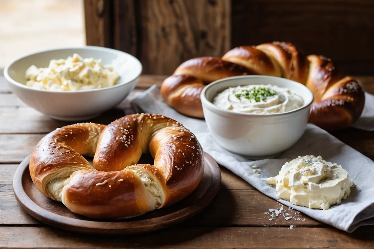 Giant pretzel with Obatzda cheese spread