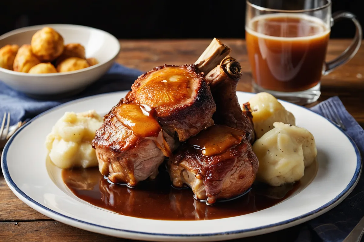 Schweinshaxe pork knuckle plate at Oktoberfest