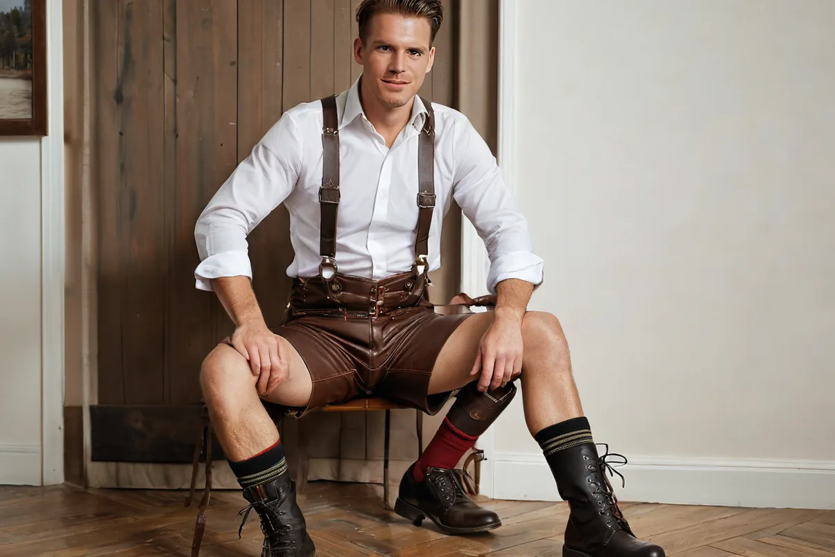 Lederhosen with traditional Haferl shoes