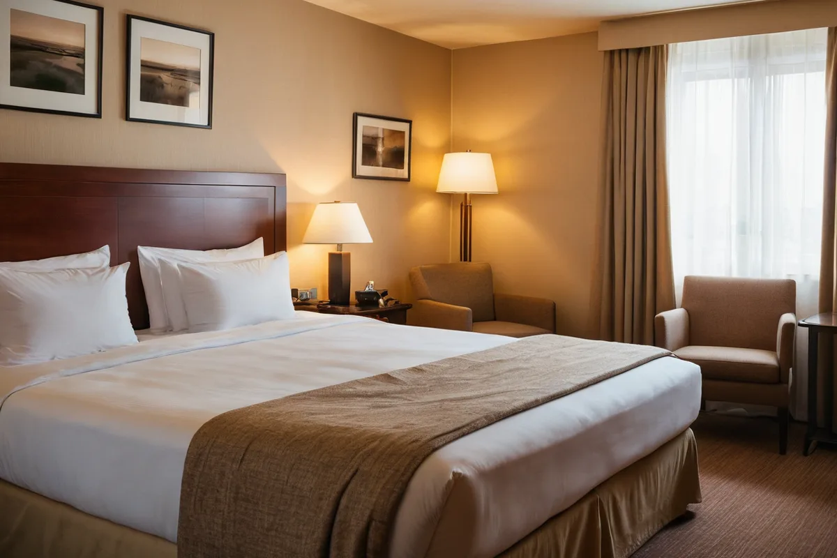 A cozy Munich hotel room during Oktoberfest